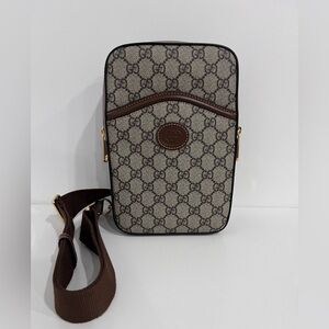 Gucci Interlocking G Patch Sling Bag GG Coated Canvas